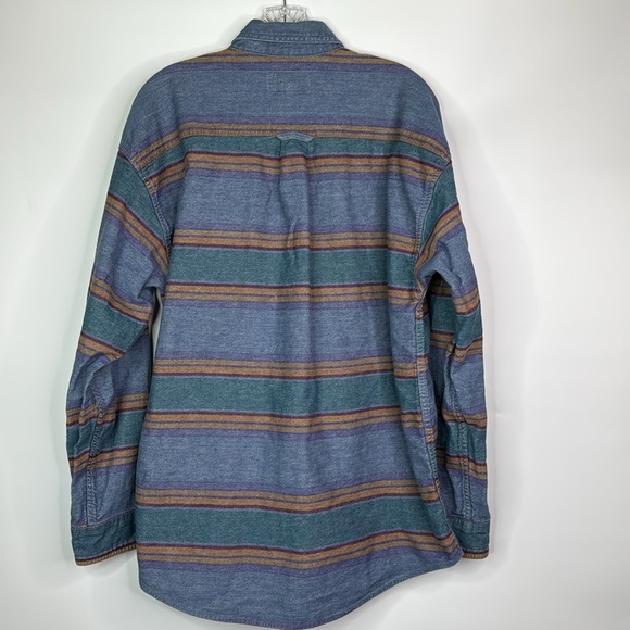 Vintage Arizona Blue Striped Button Up Shirt Medium - Picture 4 of 7